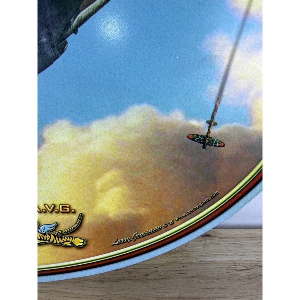 Flying Tiger Oval Plasma Shape Metal Sign 17 x 13” Larry Grossman P-40 Warhawk - Picture 5 of 8